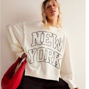 Free People We The Free Graphic Camden Pullover New York NWOT SZ XS MSRP $98